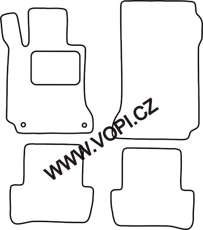 Autokoberce Mercedes C W204 original fixace 2007 - 2014 Perfectfit (2954)